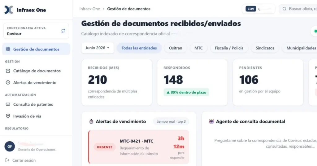 IA para Concesiones Viales - Módulo de Gestión Documental y Notificaciones MOP